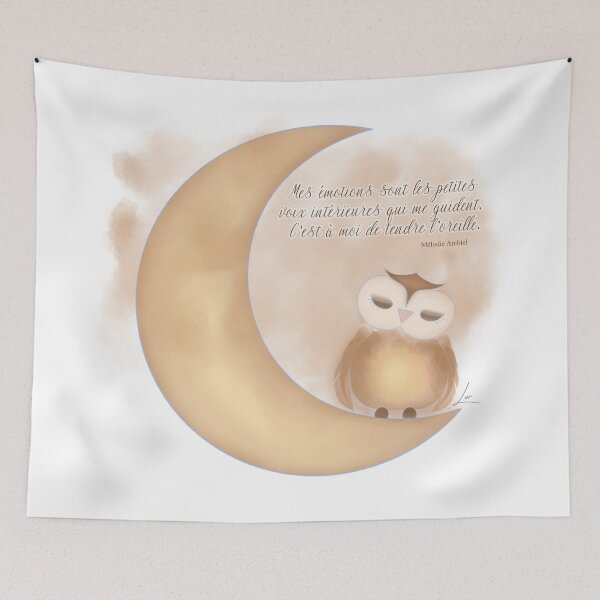 Item preview, My emotions: the moon and the owl designed and sold by lilipy.