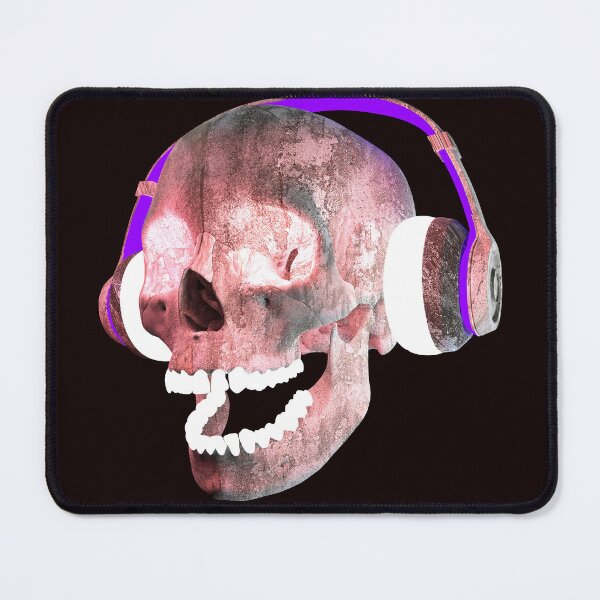 Item preview, Worn concrete skull listening to music on headphones designed and sold by retinal-rupture.