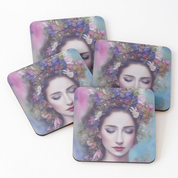 Item preview, Beautiful woman with floral headdress designed and sold by falltee.