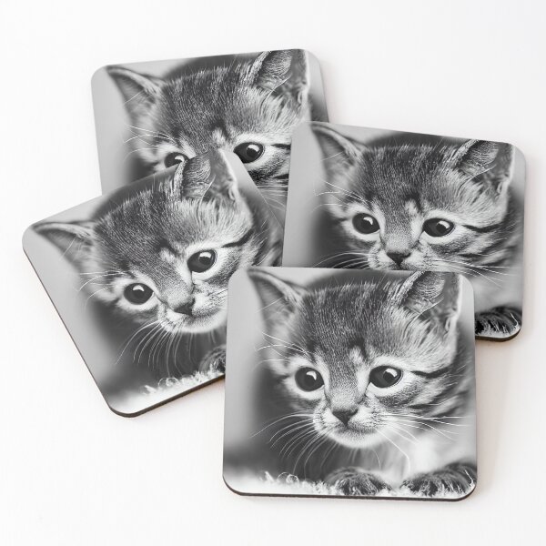 Item preview, cute kitten in black and white designed and sold by Mebbotai.