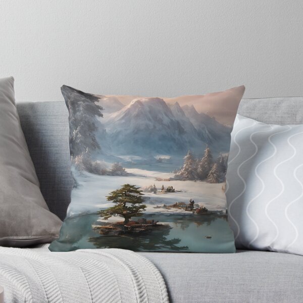 Item preview, Bonsai Tree Island Sunset Winter Landscape designed and sold by ArtificialCraft.