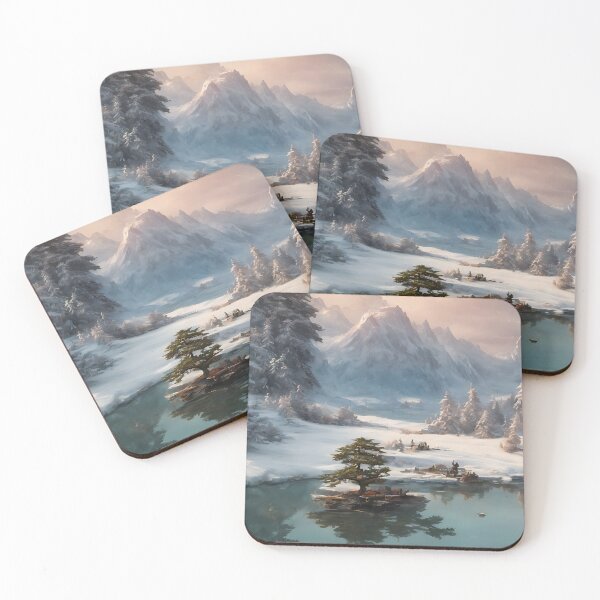 Item preview, Bonsai Tree Island Sunset Winter Landscape designed and sold by ArtificialCraft.