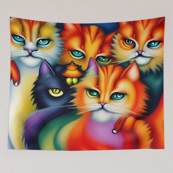 Item preview, Colorful cats designed and sold by FineArtworld7.
