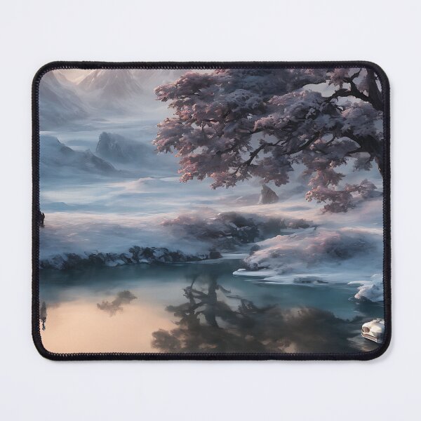 Item preview, Pink Snowy Tree Reflection Winter Landscape designed and sold by ArtificialCraft.