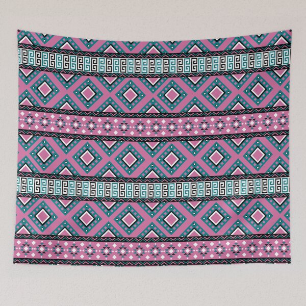 Item preview, Christmas Pink Colorful Aztec, Mexican, Ukrainian watercolor flat design. iPhone or Samsung Phone Case Cover designed and sold by RoManSmArt.