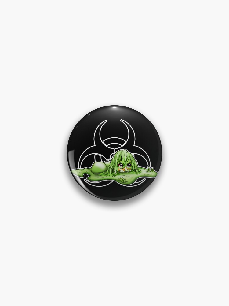 Toxic Waste Ooze Girl with Biohazard Symbol | Pin