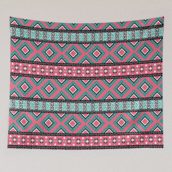 Item preview, Christmas Pink Colorful Aztec, Mexican, Ukrainian watercolor flat design. iPhone or Samsung Phone Case Cover designed and sold by RoManSmArt.