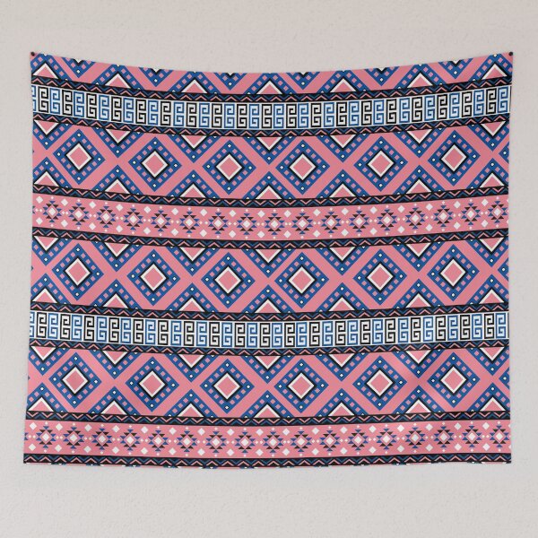 Item preview, Christmas Pink blue Colorful Aztec, Mexican, Ukrainian watercolor flat design. iPhone or Samsung Phone Case Cover designed and sold by RoManSmArt.
