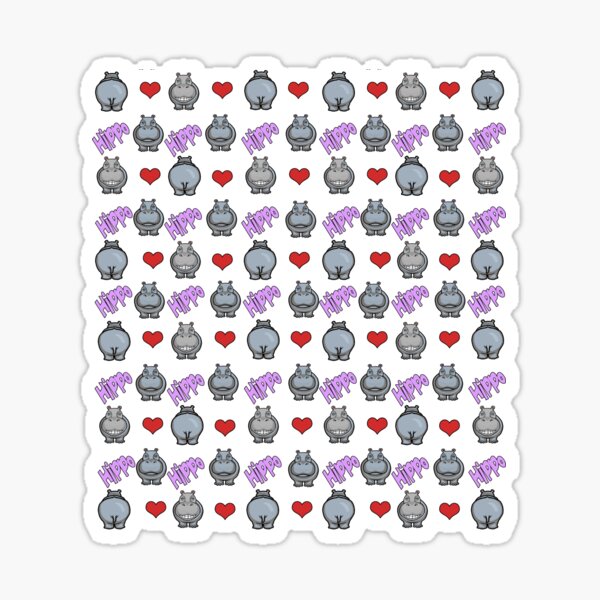 Aperçu de l'œuvre Hippo Love Hearts créée et vendue par Hippogal.