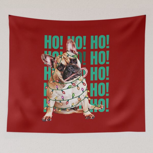 Item preview, Ho Ho Ho! French Bulldog Christmas gifts and Christmas lights, Merry Christmas, pet dog and Christmas designed and sold by Collagedream.