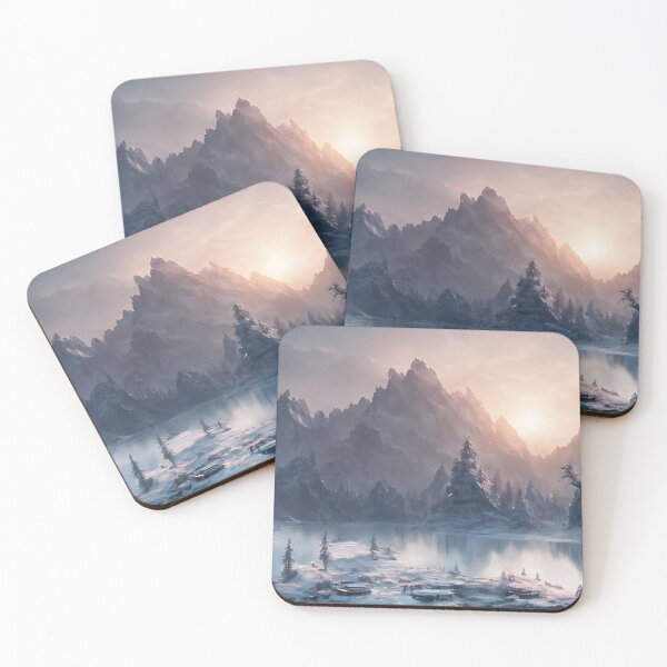 Item preview, Snowy Mountains Trees Sunrise Winter Landscape designed and sold by ArtificialCraft.