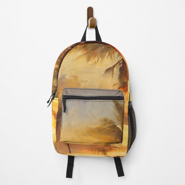 Item preview, Oil painting of palm trees on beach, beautiful sunset, golden hour designed and sold by amersoliman.