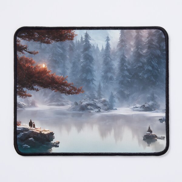 Item preview, Snowy Red Leaved Tree Winter Landscape designed and sold by ArtificialCraft.