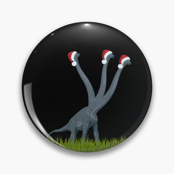 Item preview, Dinosaur enjoys Christmas with santa cap on (in black) | 3-necked dinosaur designed and sold by CosmicStory.