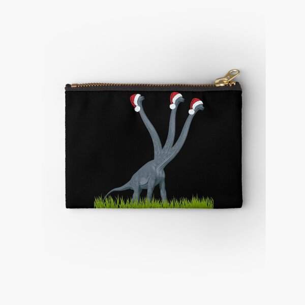 Item preview, Dinosaur enjoys Christmas with santa cap on (in black) | 3-necked dinosaur designed and sold by CosmicStory.