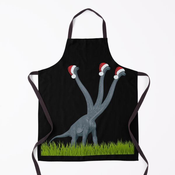 Item preview, Dinosaur enjoys Christmas with santa cap on (in black) | 3-necked dinosaur designed and sold by CosmicStory.