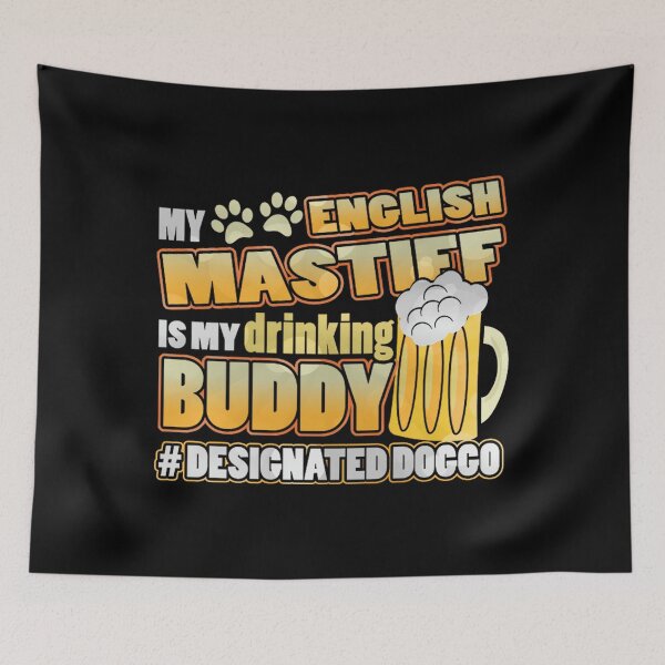 Item preview, english mastiff drinking buddy hashtag designated doggo jacob zelazny transparent designed and sold by chiodiletoilu.