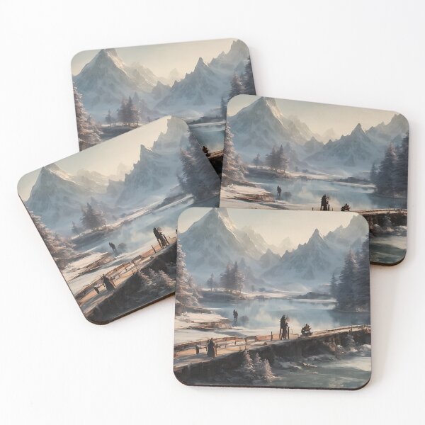 Item preview, Orange Sunset Winter Landscape designed and sold by ArtificialCraft.