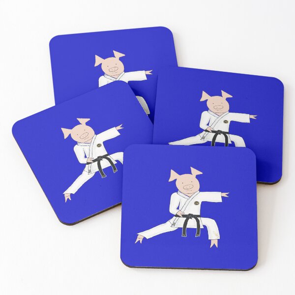 Item preview, I love Martial Arts!  Pig martial arts practitioner, kata, kung fu, karate, judo, aikido, MMA, simple, text free martial arts designed and sold by PiggingJapan.
