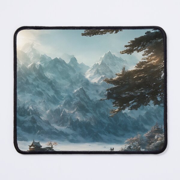 Item preview, House Frozen Lake Mountains Winter Landscape designed and sold by ArtificialCraft.