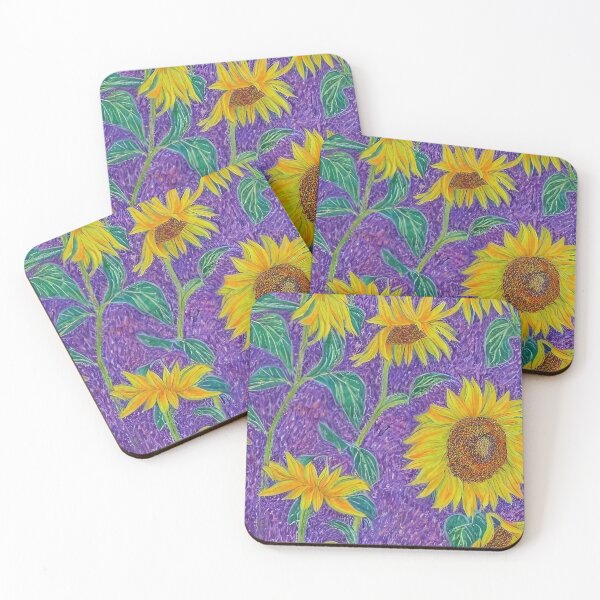 Item preview, Purple Impressionist Sunflowers designed and sold by woodlarks.