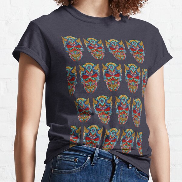 Japanische Kunst SCHÄDEL | China Zuckerschädel | Raketenschädelmuster | Oberster Zuckerschädel | mexikanisches Design Tilley ART Classic T-Shirt