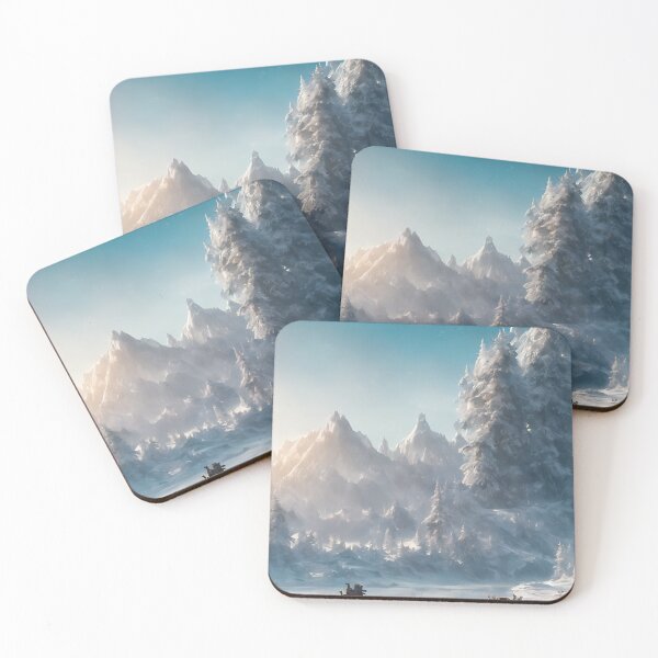 Item preview, Big Snowy Mountain Trees Winter Landscape designed and sold by ArtificialCraft.