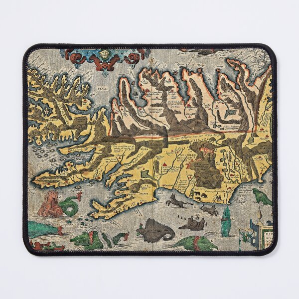 Item preview, Medieval Map of Iceland with Sea Monsters designed and sold by worldways.