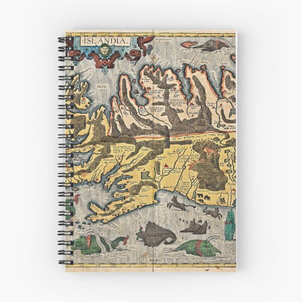 Item preview, Medieval Map of Iceland with Sea Monsters designed and sold by worldways.