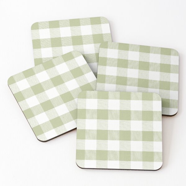 Item preview, Yellow Nile green gingham fabric pattern designed and sold by coverinlove.