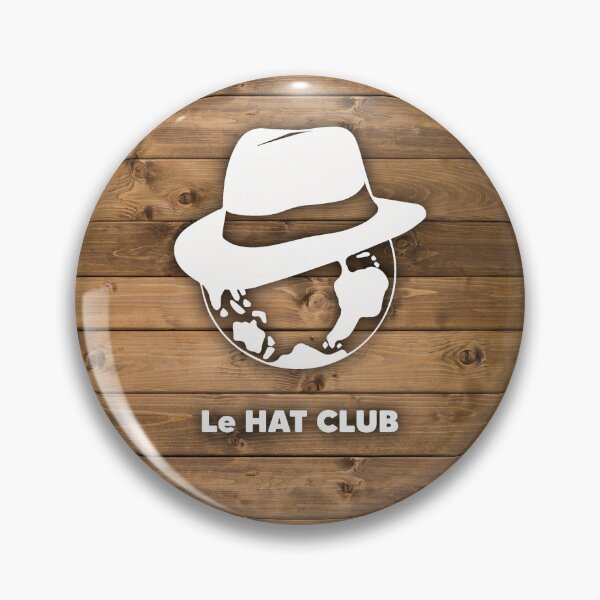 Item preview, The Hat Club | white logo + white text + wood background designed and sold by LuluMeki.