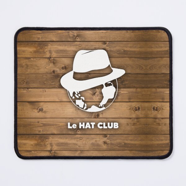 Item preview, The Hat Club | white logo + white text + wood background designed and sold by LuluMeki.