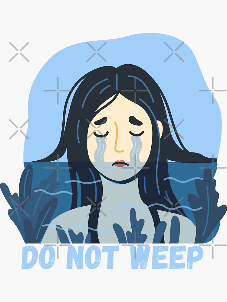 Do Not Weep Crying Woman In The Sea Sticker For Sale By Comicsorama Redbubble