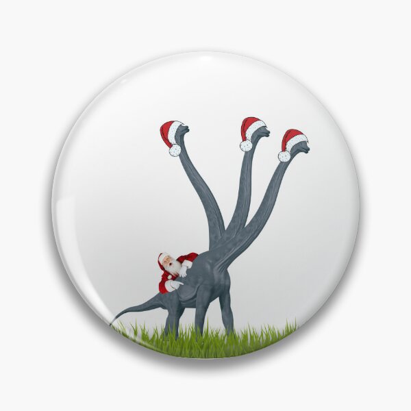 Item preview, Dinosaur Christmas with Santa Claus | 3-necked dinosaur | Merry Xmas designed and sold by CosmicStory.