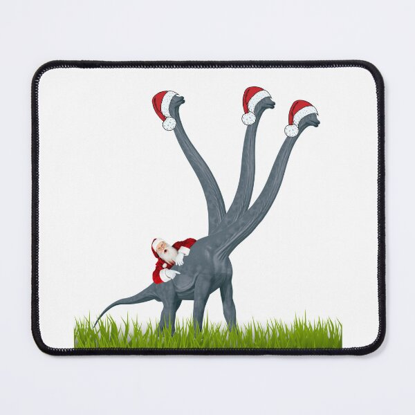 Item preview, Dinosaur Christmas with Santa Claus | 3-necked dinosaur | Merry Xmas designed and sold by CosmicStory.