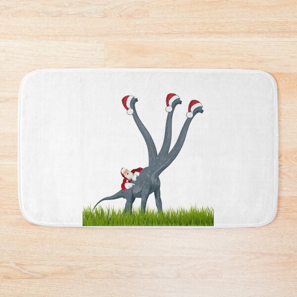 Item preview, Dinosaur Christmas with Santa Claus | 3-necked dinosaur | Merry Xmas designed and sold by CosmicStory.