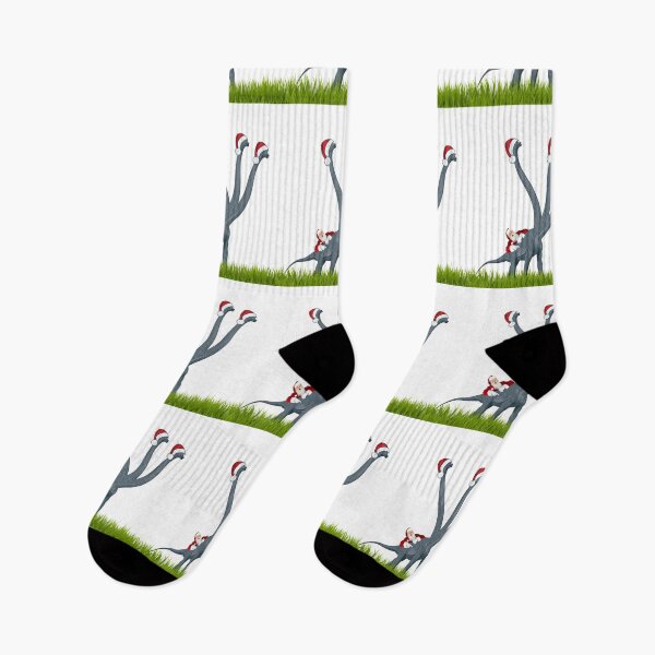 Item preview, Dinosaur Christmas with Santa Claus | 3-necked dinosaur | Merry Xmas designed and sold by CosmicStory.