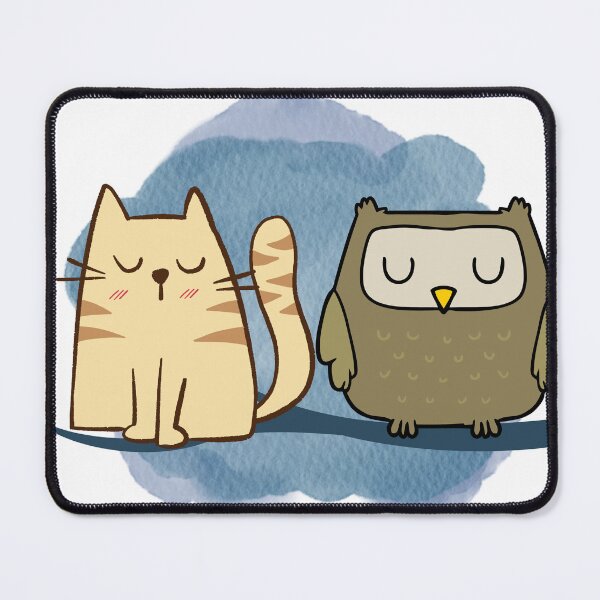 Item preview, a cat and an owl design | CAT AND OWL designed and sold by RAMS | رامس.