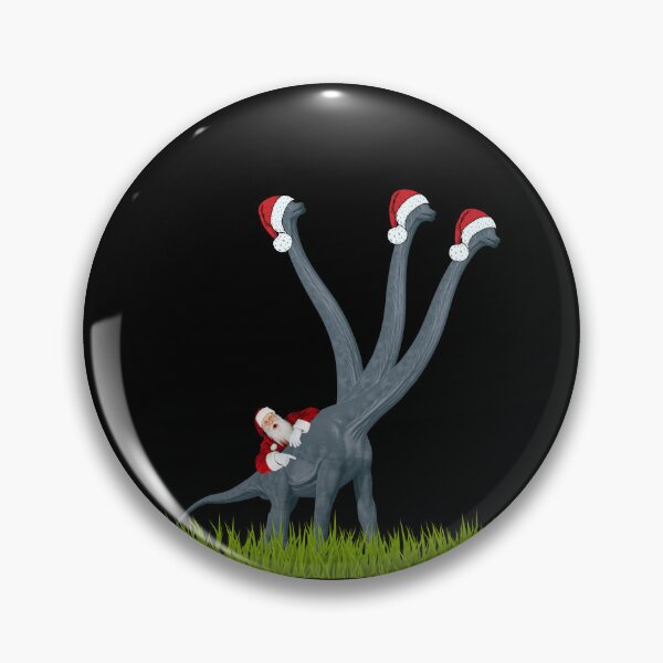 Item preview, Dinosaur Christmas with Santa (in black) | 3-necked dinosaur | Merry Xmas designed and sold by CosmicStory.