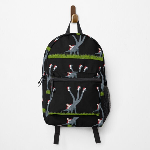 Item preview, Dinosaur Christmas with Santa (in black) | 3-necked dinosaur | Merry Xmas designed and sold by CosmicStory.