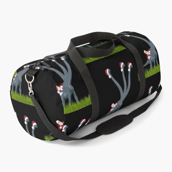 Item preview, Dinosaur Christmas with Santa (in black) | 3-necked dinosaur | Merry Xmas designed and sold by CosmicStory.