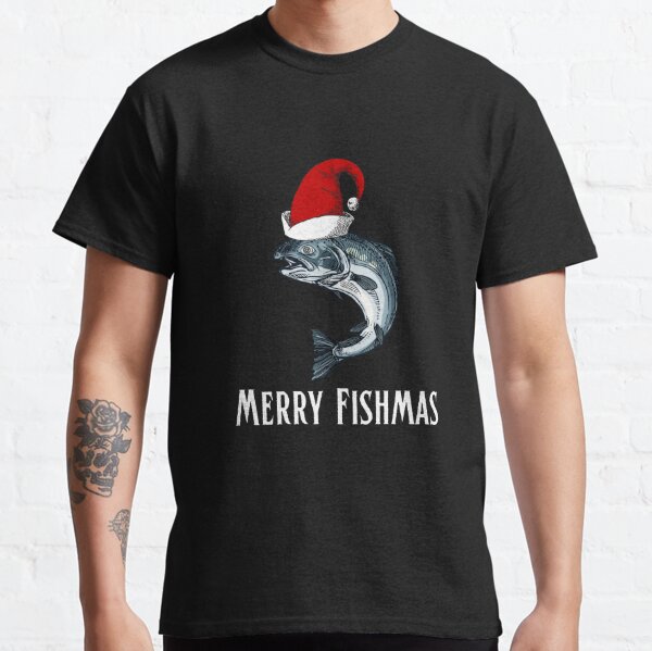 fishing shirt for men an woman - merry fishmas T-Shirt : :  Fashion