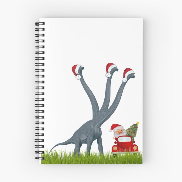 Item preview, Dinosaur Christmas with Santa Claus 2 | 3-necked dinosaur | Merry Xmas designed and sold by CosmicStory.