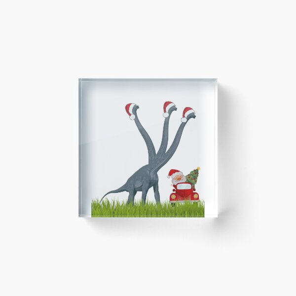 Item preview, Dinosaur Christmas with Santa Claus 2 | 3-necked dinosaur | Merry Xmas designed and sold by CosmicStory.
