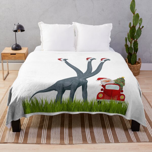 Item preview, Dinosaur Christmas with Santa Claus 2 | 3-necked dinosaur | Merry Xmas designed and sold by CosmicStory.