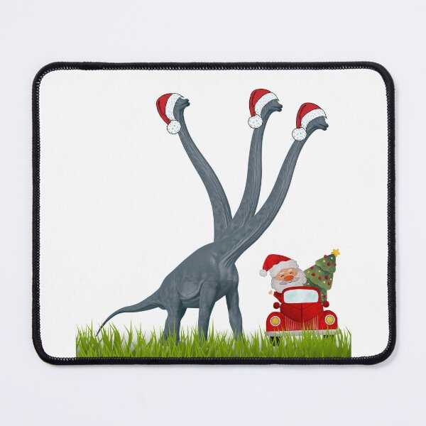 Item preview, Dinosaur Christmas with Santa Claus 2 | 3-necked dinosaur | Merry Xmas designed and sold by CosmicStory.