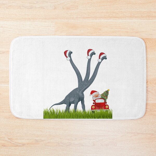 Item preview, Dinosaur Christmas with Santa Claus 2 | 3-necked dinosaur | Merry Xmas designed and sold by CosmicStory.