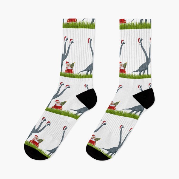 Item preview, Dinosaur Christmas with Santa Claus 2 | 3-necked dinosaur | Merry Xmas designed and sold by CosmicStory.
