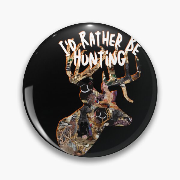 Item preview, I'd Rather Be Deer Hunting, Whitetail Trophy Buck Wildlife Collage designed and sold by LifeCrush.