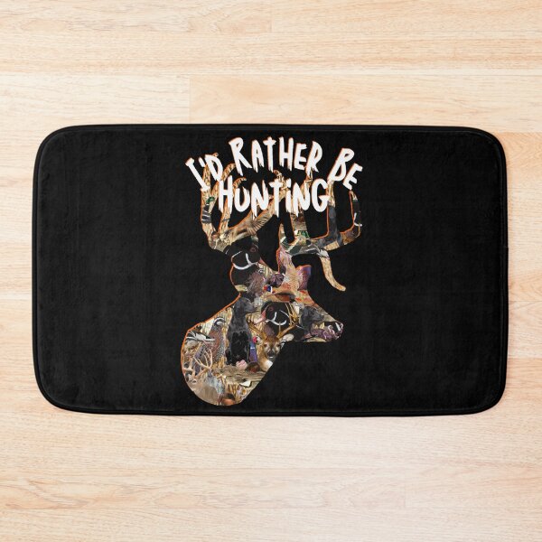Item preview, I'd Rather Be Deer Hunting, Whitetail Trophy Buck Wildlife Collage designed and sold by LifeCrush.